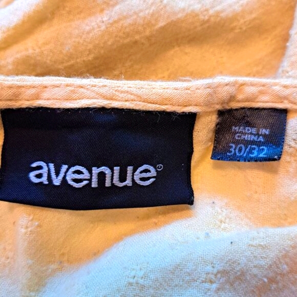 Avenue Yellow Embroidered Peasant Blouse BoHo CottageCore Plus Size 30/32 - Picture 5 of 6